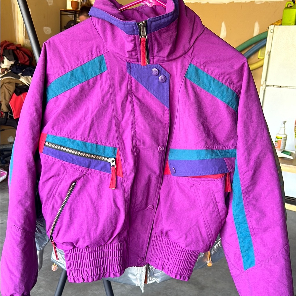Helly Hansen Women's Purple Ski Jacket with Teal Accents - Picture 1 of 1